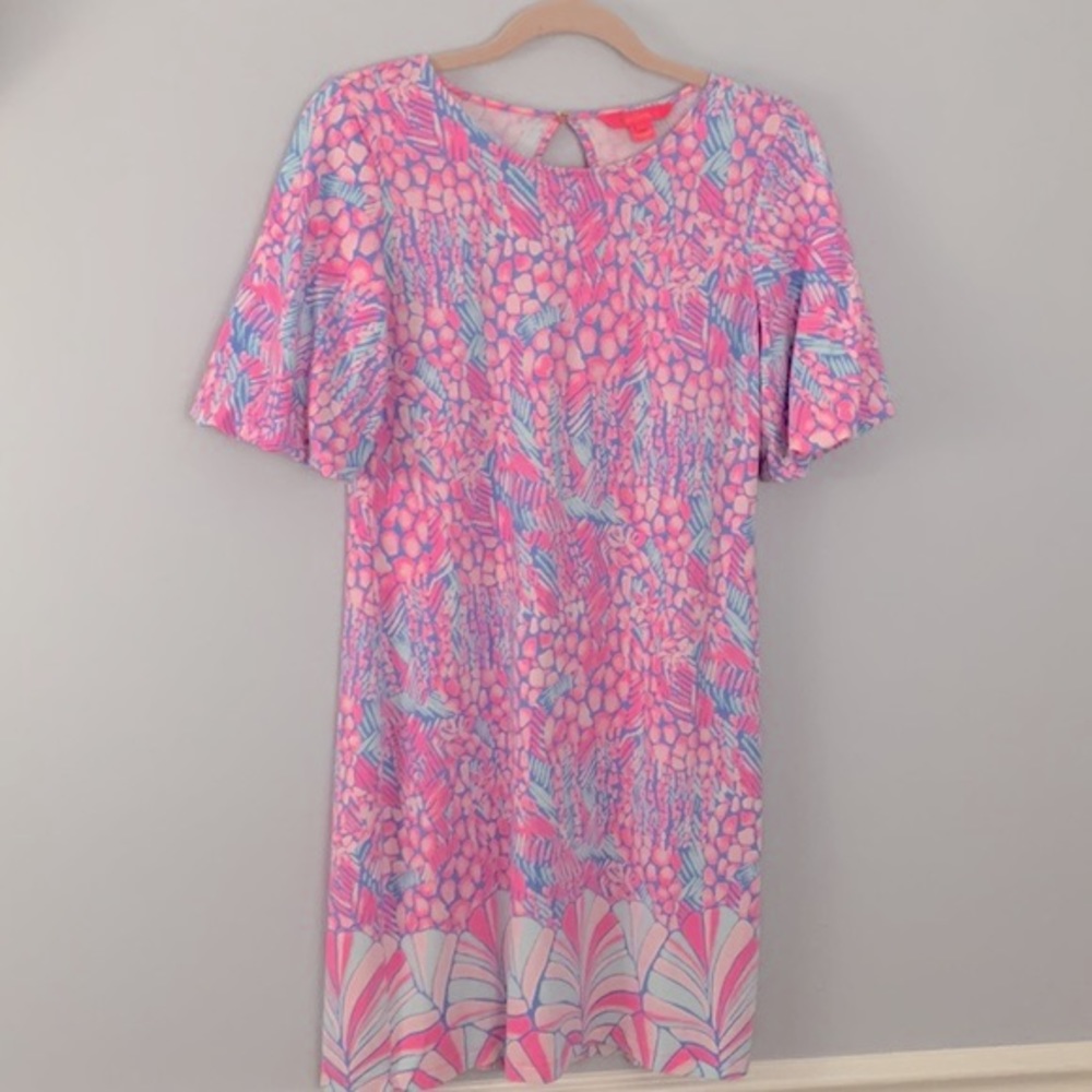 Lilly Pulitzer Small Britton Puff Sleeve Dress in Pink Sorbet - Picture 2 of 14